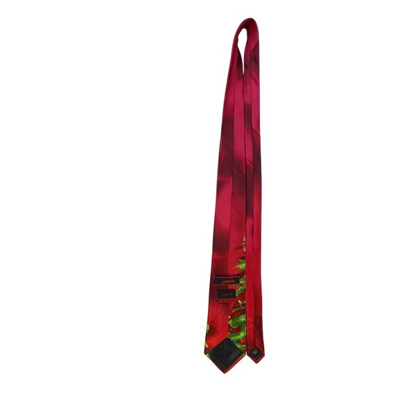 J. Garcia Mens Red & Green Polyester Christmas Tree Pattern Tie Collection 56 - Picture 5 of 7